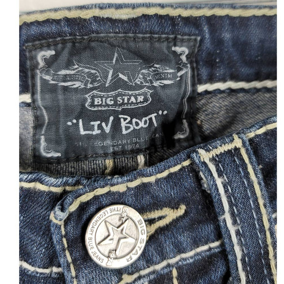 Big Star Distressed Whiskering Livi Bootcut Women's Jeans 26R - Picture 4 of 6